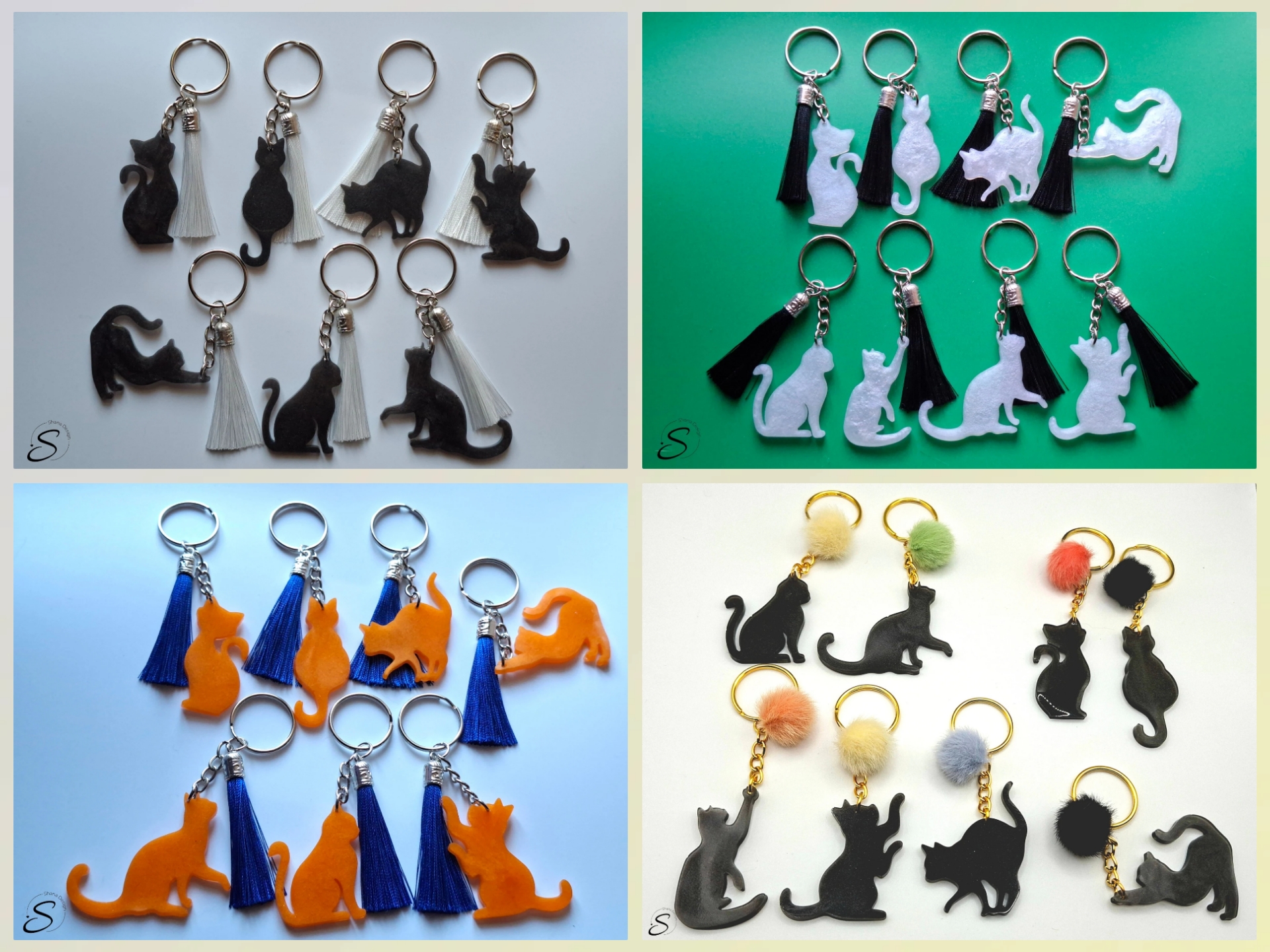Schlüsselanhänger "Katze" in verschiedenen Variationen